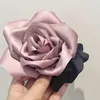 Novo Prendedor de Cabelo Grande de Cetim com Rosa Estilo Coreano com Camélia de Vibração Vintage