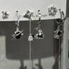Aretes de Borla de Mariposa Oscura Infp Juego de Seis Piezas Estilo Dulce Cool Frío Diseño Nicho Aretes Aretes Nueva Moda