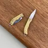 Navaja plegable de latón Colgante para llavero de coche Cuchillo mini de acero inoxidable para abrir paquetes