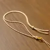 Linternas semiacabadas tejidas a mano para hombre y mujer, nudo para colgar en el cuello, joyería portátil degradada, collar con colgante de jade dorado, cuerda