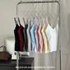 6630 Camisola Decote V, Simples e Versátil, Casual, Corte Justo, Roupa Íntima e Roupa Externa, Regata Base com Bojo Embutido
