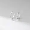 Pendientes Triangulares Pequeños Incrustados con Diamantes de Plata de Ley S925 Nalan, Exquisitos y Simples, Aros Lisos de Nicho Estilo Ins M07757
