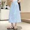 Estilo Verão 2025 Novo Brocado Poliéster Amassado Yamamoto Roupa de Trabalho Culottes Feminino Cintura Alta Slim Casual Estilo Preguiçoso Fenda Calça Wide-Leg