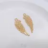 Colgante de Ala de Águila de Color Duradero Chapado en Oro de 14K, Amuleto de Pluma, Accesorio de Colgante para Joyería de Collar Hecho a Mano para Bricolaje