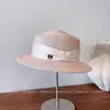 Estilo Hepburn Moda Cinta Protector Solar Sombrero de Paja Mujer Verano Elegante Versátil Elegante Sombrero de Copa Plana Sombrero de Sol para Viajes al Aire Libre