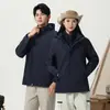 Chaqueta de Trabajo Desmontable de Dos Piezas para Team Building Corporativo al Aire Libre, Logo Bordado, Impermeable, Triple Protección, Resistente al Frío