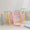 Bolsa de Compras de Malla Color Block Hisocute, Bolsa de Almacenamiento Transpirable para Natación de Verano, Bolso de Hombro de Gran Capacidad