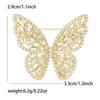 Broche Borboleta de Cobre Zircônio Microincrustado Estilo Coreano Luxo Leve Exquisito Elegante Pin de Joia para Roupas Femininas