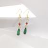 Anime El Castillo Ambulante de Howl Aretes Moda Esmeralda Aretes Gota de Agua Moda Pendiente Aretes Clip para Oreja Dibujos Animados