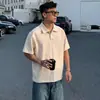 Estilo de rua americano simples algodão puro manga curta masculino verão moderno modelagem solta resistente Polo shirt versátil