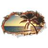 Fanxi Nuevo Agujero Playa Árbol de Coco Paisaje Pegatinas de Pared Decoración del Hogar Removible Pegatina de Pared de PVC FX64082