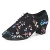 Zapatos de baile latino coloridos estampados para mujer, tacón medio, baile marinero, baile de salón, baile moderno, zapatos de baile en plaza, zapatos de fitness para adultos