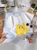 Conjunto de Camiseta y Pantalones de Algodón Puro para Niños, Conjunto de Dos Piezas de Verano para Niñas, Pantalones a Cuadros de Manga Corta para Bebé, Compra Transfronteriza
