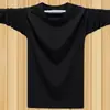 Camiseta Interior de Manga Larga para Hombre de Primavera y Otoño Camiseta de Cuello Redondo Talla Grande Color Sólido Top de una Pieza Transpirable Venta al por Mayor