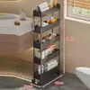 Estante de almacenamiento para baño, estante de almacenamiento para huecos detrás de la puerta, estante de almacenamiento ultradelgado, estante organizador multicapa para el baño, carrito pequeño