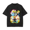 [Transfronterizo 230g] Camiseta de Anime Naruto Sasuke Manga Corta Verano Lavada Desgastada Algodón Superior Ancho