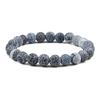 Pulseira de Terno de Comércio Exterior Europeu e Americano Transfronteiriço Pulseira de Contas de Pedra Biliar Preta Olho de Tigre Fosca Envelhecida Linha Preta Elástica Solta Corda de Mão