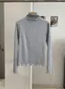KEKEZOON Top Base Camada Manga Longa Slimming Gola Meia Altura Babados Bolinhas Forrado com Fleece 9359
