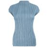 Estilo Miyake 2026 Verão Nova Camiseta Feminina Versão Coreana Slim Fit Top Confortável Estilo Básico Manga Flare Camisa Base