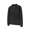 Suéter cardigan cinza do mesmo estilo de Wang Anyu para homens, primavera e outono, estilo casual americano, malha com gola alta, peça externa cleanfit