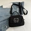 Bolsa transversal feminina primavera 2025, estilo universitário, bolsa de mão para meninas, zíper, retrô, bolsa de ombro estilo carteiro, nicho