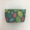 Bolsa de cosméticos de PU con estampado de gato geométrico de planta tropical y fruta, portátil para almacenamiento, bolsa de lavado para viaje