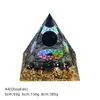 Pirâmide de Bola de Cristal Natural 5/6/8cm Ornamento de Mesa Chakra Cascalho Colorido Pirâmide de Resina Epóxi