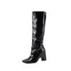 Otoño e Invierno 2024 Comercio Exterior Nuevo Spice Girls Tacón Grueso Botas de Tacón Alto para Mujer Moda de Tacón Alto Adelgazantes Talla Grande Botas de Moda