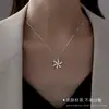 Collar de Copo de Nieve Giratorio para Mujer Plata de Ley 925 Lujo Accesible Nicho Cadena Versátil para Suéter Colgante de Gama Alta Regalo de Navidad