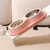 Comedero para mascotas, comedero lento anti-asfixia para perros, cuenco de agua y comida para gatos, doble cuenco, diseño anti-hormigas, antideslizante y antivuelco