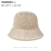 Sombrero de Pescador Transpirable Hueco para Mujer, Sombrero de Sol para Viajes de Verano, Sombrero de Cubo Adelgazante, Sombrero de Cubo Versátil Estilo Coreano