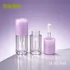 Tubo de Brillo de Labios Vacío Transparente 3ml Redondo Plástico Cabezal de Cepillo Grande Material de Empaque para Tubo de Brillo de Labios Venta al por Mayor