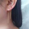 Daifa Shajin Light Bead Ear Line Elegante Simples Gold Bead Ear Drop Shake Tone Internet Celebrity Mesmo Estilo Longo Ear Line Brincos