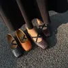 801-6 Zapatos de Mujer Tejidos de Cuero Genuino Estilo Artístico, Mocasines Poco Profundos de Suela Suave, Zapatos Versátiles sin Cordones