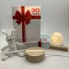 Venta caliente transfronteriza base de madera maciza Tablero de mensajes luz de noche 3D Luz creativa acrílico lámpara de mesa de ambiente