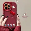 Lindo Gato con Lazo Adecuado para Funda de Teléfono Móvil Año Nuevo Iphone17 15Promax Silicona Serie 16 14 Anti-Caída