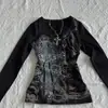 Ventas directas de fábrica transfronterizas INS de moda de verano europeo y americano nuevo estampado Y2K patrón gótico tops para mujer Camisetas