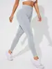 Pantalones de yoga ajustados sin costuras europeos y americanos transfronterizos, lavados a la arena, de secado rápido, de cintura alta, realzan los glúteos, para correr, deportes, fitness, pantalones de longitud 7/8