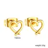 Brincos Vazados em Formato de Coração Populares da Amazon, Brincos de Coração com Design de Nicho, Brincos de Aço Inoxidável Banhados a Ouro 18K