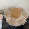 Sombrero de Paja con Lazo de Encaje Estilo Francés para Mujer, Protección UV para Playa en Verano, Ala Ancha, Sombrero Plegable