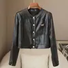 Chaqueta de Piel Sintética Haining Primavera 2026 Nuevo Estilo Moda Corta de Cintura Alta Chaqueta Exterior para Mujer