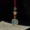 Cordón para Teléfono Móvil Original Tejido a Mano Ocho Santos Patronos 1.5 Thangka Pintado en Oro Colgante para Teléfono Móvil Colgante para Bolso Unidad USB