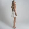 Otoño e invierno nuevo comercio exterior transfronterizo europeo y americano vestido de fiesta sexy para mujer sin espalda tirantes de plumas profundo en V falda