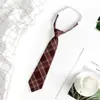 Jk Tie Female Lazy Nude-Free Brown Stripe Japanese Style College Style Decorative Wine Red Dk Shirt Boys Casual