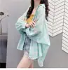 Camisa a Cuadros Protectora del Sol Nueva para Mujer Primavera y Otoño, Manga Larga Estilo Coreano Holgada de Longitud Media Manga de Linterna Chaqueta Delgada