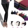 Pantalones Negros Cepillados de Otoño e Invierno para Mujer, Pantalones Gruesos Cepillados de Nueve Puntos de Carbón de Bambú para Meter el Pie, Leggings Exteriores Cepillados para Mujer