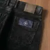 Calça Masculina de Veludo Cotelê Lavado Retro Grossa para Outono e Inverno com Bolsos Retos, Calça Casual de Veludo Cotelê Jeans Cinco Bolsos