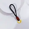 Cordão de Celular Trançado à Mão, Pingente com Zíper para Bolsa de Chaves do Carro, Pulseira Anti-Perda, Cordão Simples de Boneca
