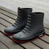 Botas de lluvia de moda para hombre, de media pantorrilla, impermeables, antideslizantes, zapatos de agua, para exteriores, pesca, lavado de autos, zapatos de goma, con forro polar, cálidas, botas de lluvia, venta al por mayor