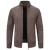 Casaco de inverno outono 2024 transfronteiriço masculino gola alta suéter tricotado estilo pai acolchoado grosso quente algodão